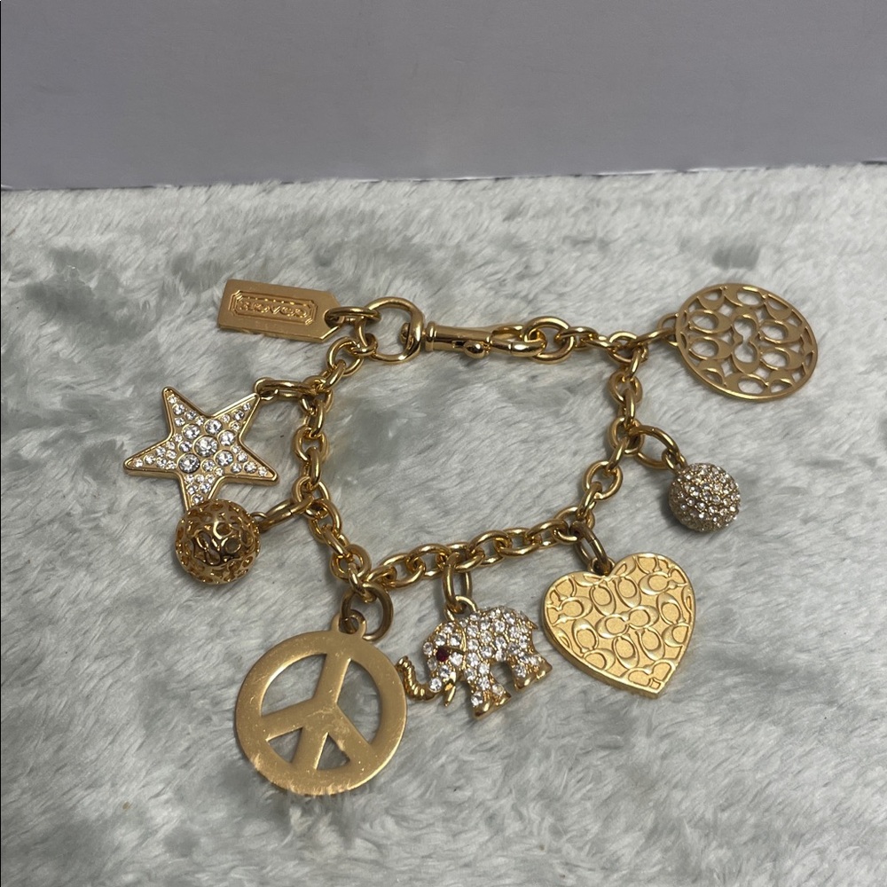 Vintage Coach ‘Peace & Love’ Charm Bracelet